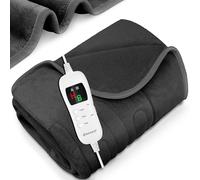 KESSER® Couverture chauffante électrique en peluche avec arrêt automatique, 180 x 130 cm | 9 réglages de température & lavable en machine, Anthracite