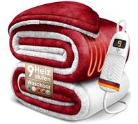 KESSER® Couverture chauffante en Polaire Sherpa Double Face avec minuterie et arrêt Automatique | Couverture Douillette | 9 Niveaux de température | Lavable jusqu'à 40°C | Affichage numérique