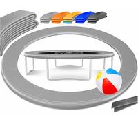 KESSER® - Couverture de Bord pour Trampoline Ø 366 cm, 30cm de Large 100% résistant aux UV indéchirable Couverture à Ressorts avec Ballon de Plage Gris Clair