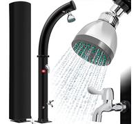 KESSER Douche solaire de jardin arche avec étagère en métal Capot de protection et sac | 20 litres d'eau chaude max. 60 °C Douche piscine Camping | Pommeau à effet pluie & robinet