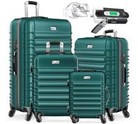 Kesser® Ensemble de 4 valises à coque rigide - Ensemble de valises de voyage - Valises trolley - Valises à 4 roulettes - Coque rigide ABS - Poignée télescopique - Inclus : balance pour bagages +