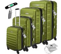 KESSER® Ensemble de 4 valises à Coque Rigide - Valises de Voyage avec Trolley à 4 roulettes - Valises de Voyage en ABS avec poignée télescopique - Inclus : Balance pour Bagages + étiquette pour