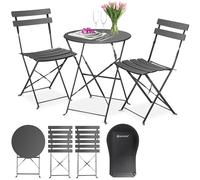 KESSER® Ensemble de bistrot 3 pièces | Table de bistrot et 2 chaises pliantes | Meubles de balcon pliables Ensemble de meubles de jardin en métal | Table de jardin avec couvercle Anthracite