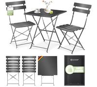 KESSER® Ensemble de bistrot 3 pièces Table et 2 chaises pliantes | Mobilier de jardin extérieur Table résistante aux UV et intempéries | Ensemble de balcon