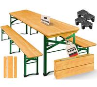 KESSER Ensemble de meubles de jardin 3 pièces - Pliable - 220 x 50 x 77 cm - 2 bancs à bière et 1 table à bière - Ensemble de 16 pièces de protection de sol