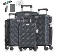 Kesser® Ensemble de valises de voyage de 4 pièces, valise rigide en ABS avec serrure à combinaison, balance et étiquette de bagage, roues à 360°, bagage à main et grande valise pour les affaires et