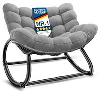 KESSER Fauteuil à bascule ergonomique pour l'intérieur et l'extérieur - Charge maximale : 120 kg - Avec pieds antidérapants - Résistant aux intempéries
