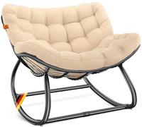 KESSER Fauteuil à bascule ergonomique pour l'intérieur et l'extérieur - Charge maximale : 120 kg - Avec pieds antidérapants - Résistant aux intempéries