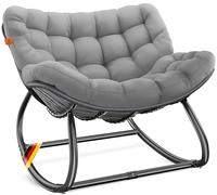 KESSER® Fauteuil à bascule pour l'intérieur et l'extérieur - Charge maximale : 120 kg - Avec pieds antidérapants - Résistant aux intempéries - Idéal pour balcon, jardin et salon