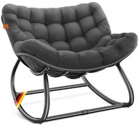 KESSER® Fauteuil à bascule pour l'intérieur et l'extérieur - Charge maximale : 120 kg - Avec pieds antidérapants - Résistant aux intempéries - Idéal pour balcon, jardin et salon