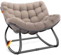 KESSER® Fauteuil à bascule pour l'intérieur et l'extérieur - Charge maximale : 120 kg - Avec pieds antidérapants - Résistant aux intempéries - Idéal pour balcon, jardin et salon