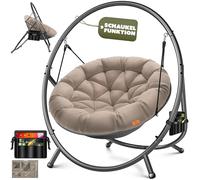 KESSER Fauteuil suspendu avec cadre Bali, balançoire suspendue jusqu'à 150 kg, pour intérieur et extérieur, coussin et poche latérale, panier suspendu, structure en acier et rembourrage en mousse