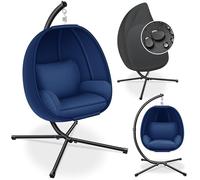 KESSER® Fauteuil Suspendu de Luxe avec Structure et Coussin d'assise Moelleux | Panier Suspendu intérieur et extérieur | Balançoire de Jardin | Panier Suspendu | Chaise Suspendue