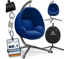 KESSER® Fauteuil Suspendu de Luxe avec Structure et Coussin d'assise Moelleux | Panier Suspendu intérieur et extérieur | Balançoire de Jardin | Panier Suspendu | Chaise Suspendue
