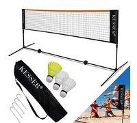 KESSER® Filet de Badminton - Filet de Tennis - 300 cm - 400 cm - 500 cm - Réglable en Hauteur sur 3 Positions - Set composé de Filet, 3 Volants, Armature en Fer Solide, Sac de Transport, intérieur et