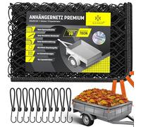 KESSER® Filet de remorque 2,5 x 3,5 m à mailles fines | Filet de suspension avec corde de serrage, cordon filet et renfort des bords de 8 mm pour sécuriser le chargement, filet de sécurité, marquage