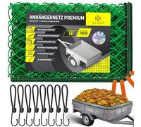 KESSER® Filet de remorque 2 x 3 m à mailles fines | Filet de suspension avec corde de serrage & cordon en maille & renfort de bord de 8 mm pour la sécurité du chargement | Filet de sécurité |