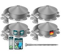 KESSER® Flexible Kunststoff-Rasenbordüre - Länge: 40 m - Höhe: 5 cm - Mit 200 Erdankern + 4 Paar Handschuhen- Blumenbordüre - Mähbordüre - Palisade