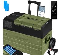KESSER® Glacière à compresseur électrique pour voiture 42L, Glacière de camping 12/24/230V avec commande APP, Boîte de congélation jusqu’à -20 °C, avec roues et poignée télescopique pour camping