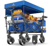 KESSER® GTS-9100 Chariot de transport pliable, toit, 150 kg, roues en caoutchouc dur, freins, serrure, couverture, intempéries, brise-vue