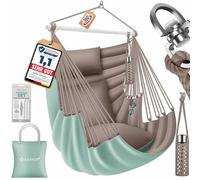 KESSER Haiti Fauteuil suspendu - Charge maximale : 150 kg - Chaise suspendue pivotante à 360 ° - Pour l'intérieur et l'extérieur - Résistant aux UV et à l'eau - Facile d'entretien - Avec 2 coussins