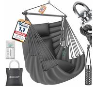 KESSER Haiti Fauteuil suspendu - Charge maximale : 150 kg - Chaise suspendue pivotante à 360 ° - Pour l'intérieur et l'extérieur - Résistant aux UV et à l'eau - Facile d'entretien - Avec 2 coussins