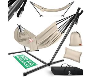 KESSER® Hamac Lake avec Support | Hamac Double pour 2 Personnes, Structure Stable, capacité de Charge de 200 kg, Taille XXL | Beige