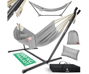 KESSER® Hamac Lake avec Support | Hamac Double pour 2 Personnes, Structure Stable, capacité de Charge de 200 kg, Taille XXL | Gris