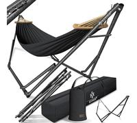 KESSER® Hamac Vill avec structure en métal, pliable, réglable, stable, pour intérieur et extérieur, avec sac de transport + sachet, pour hamac de camping, jardin, piscine, balcon, terrasse,