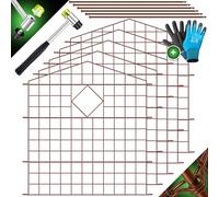 KESSER® Kit Complet de Clôture en Métal - 5 Éléments + Marteau - 6 Barres de Fixation - Système à Clipser pour Jardin - Arc Supérieur Pointu