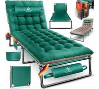 KESSER® Lit de camping pliable 190 x 68 x 30 cm - Charge maximale : 250 kg - En tissu Oxford et structure en acier robuste - Chaise longue pour camping avec sac de transport, coussin de nuque, poche