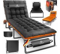 KESSER Lit de camping pliable, 190 x 68 x 30 cm, charge maximale jusqu'à 250 kg, en tissu Oxford et cadre en acier robuste + sac de transport, coussin cervical, poche latérale et porte-boisson