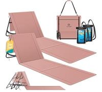 KESSER Lot de 2 tapis de plage pliables avec dossier réglable, sangle de transport, sac étanche et rangement - Chaise longue pliable pour plage, jardin et terrasse - Charge maximale : 130 kg