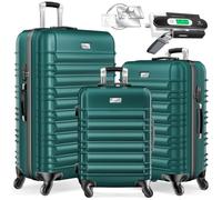 Kesser® Lot de 3 valises à coque rigide Valise de voyage Ensemble de valises de voyage Trolley Valise à 4 roulettes Coque rigide ABS Poignée télescopique Inclus: Balance pour bagages + Étiquette de