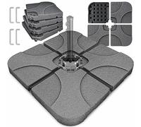 KESSER Lot de 4 pieds de parasol pour parasol déporté - 60 l/80 kg - À remplir avec de l'eau ou du sable - Avec connecteur en métal - Pied de parasol déporté en plastique