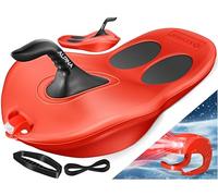 KESSER® Luge à Neige Alpina avec lumière LED avec Corde de Traction, traîneau à Luge pour Enfants et Adultes, Luge en Plastique Robuste, pour Enfants et Adultes, Sports de Neige, Hiver