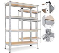 KESSER MASKO® Lot de 2 Étagères de Stockage pour Charges Lourdes, Cave, Garage - Charge Maximale 700 kg, Enfichable, Atelier - 160 x 80 x 40 cm