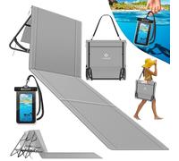 KESSER® Matelas de Plage Pliable avec Dossier réglable - Chaise Longue de Plage Pliable avec Sangle, Sac étanche & Rangement - Chaise Longue pour Plage, Jardin & terrasse 130 kg de Charge