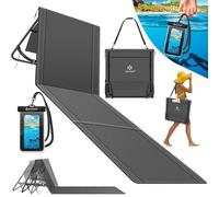 KESSER® Matelas de Plage Pliable avec Dossier réglable - Chaise Longue de Plage Pliable avec Sangle, Sac étanche & Rangement - Chaise Longue pour Plage, Jardin & terrasse 130 kg de Charge
