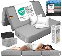 KESSER Matelas pliable 140 x 195 x 15 cm, pliable à 3 compartiments, en mousse de polyuréthane 25 kg/m³, extra épais, 15 cm, respirant, lavable, housse amovible, sac de camping inclus