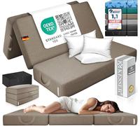 KESSER Matelas pliant, 140 x 195 x 15 cm, en mousse de 25 kg/m³, extra épais, 15 cm, respirant, lavable, housse amovible, avec sac de transport de camping