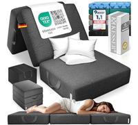 KESSER® Matelas pliant, 90 x 200 x 15 cm, en mousse de 25 kg/m³, extra épais, 15 cm, respirant, lavable, housse amovible, avec sac de transport de camping