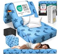 KESSER® Matelas pliant, 90 x 200 x 15 cm, en mousse de 25 kg/m³, extra épais, 15 cm, respirant, lavable, housse amovible, avec sac de transport de camping