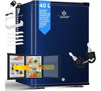 KESSER® Mini réfrigérateur avec Serrure, Mini Bar de 40 l, Silencieux, 22 DB, verrouillable, Chambre à Coucher, butée de Porte Amovible, env. 4 à 16 °C, Hauteur 57 cm, éclairage intérieur