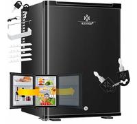 KESSER® Mini réfrigérateur avec Serrure, Mini Bar de 40 l, Silencieux, 22 DB, verrouillable, Chambre à Coucher, butée de Porte Amovible, env. 4 à 16 °C, Hauteur 57 cm, éclairage intérieur