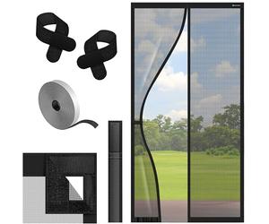 KESSER® Moustiquaire magnétique | Barrière anti-insecte | Rideau magnétique de porte | Grille protectrice avec fixation par collage facile, pour porte de balcon, terrasse, le noir, 100 x 210 cm