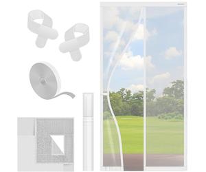 KESSER® Moustiquaire magnétique | Barrière anti-insecte | Rideau magnétique de porte | Grille protectrice avec fixation par collage facile, pour porte de balcon, terrasse, blanche, 100 x 220 cm