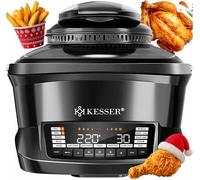 KESSER Multicuiseur avec friteuse à air chaud, 8 litres et 16 programmes, appareil de cuisine, barbecue, cuisson, braisage, cuisson vapeur, préchauffage et maintien au chaud, cuiseur à riz, mijoteuse