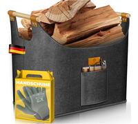 KESSER® Panier à bois de chauffage 60 litres | Sac à bois de cheminée en feutre extra épais | Panier de rangement en feutre