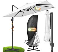 KESSER® Parasol avec LED | Parasol suspendu SUN XL 300 x 300 cm, avec housse et barre de renfort au vent, pivotant, inclinable, basculant | Grand parasol avec une rotation à 360°